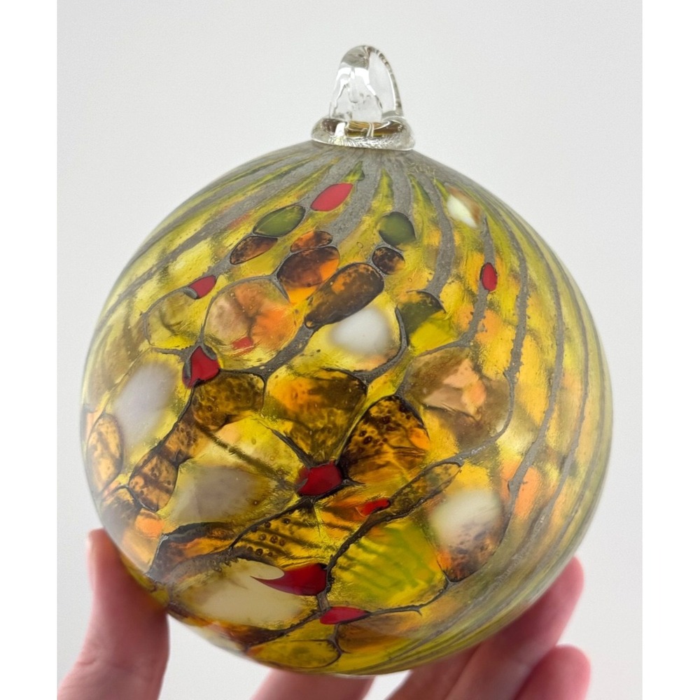 Loretta Eby Blown Glass Christmas Ball Ornament